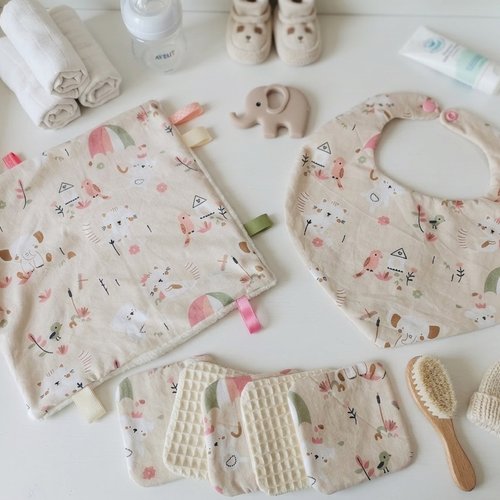 Coffret naissance/box naissance beige/animaux