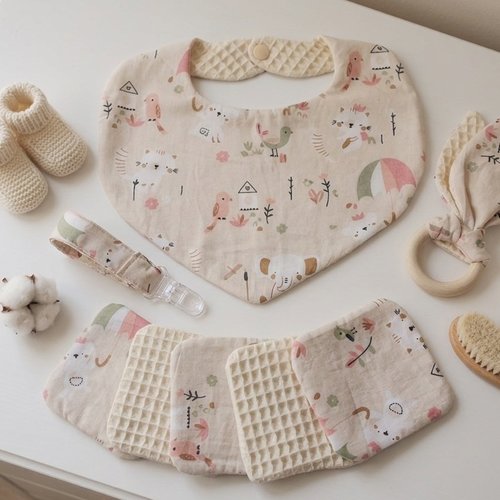 Coffret naissance/box naissance beige/animaux