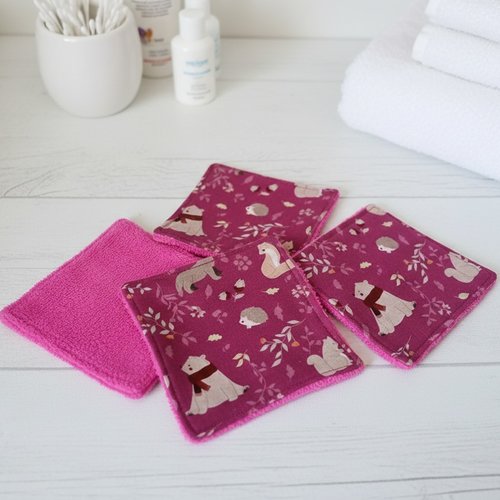 Lot de 6 lingettes bébé coton et éponge bambou