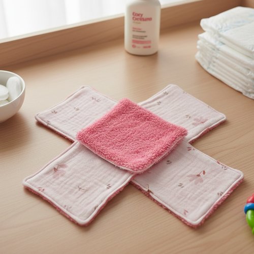 Lot de 8 lingettes lavables bébé double gaze et éponge bambou