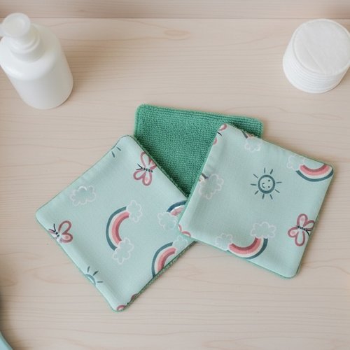 Lot de 7 lingettes lavables bébé coton et éponge bambou