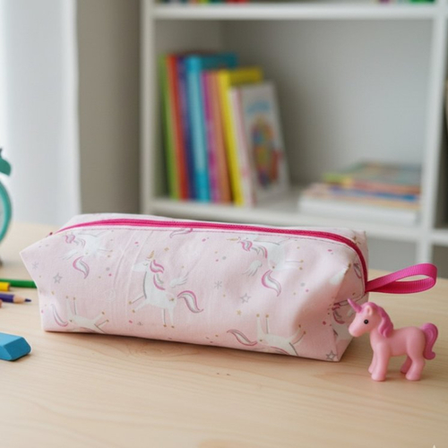 Trousse d'école fille motif licornes