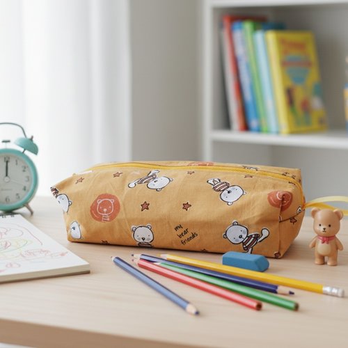 Trousse d'école fille ou garçon motif oursons