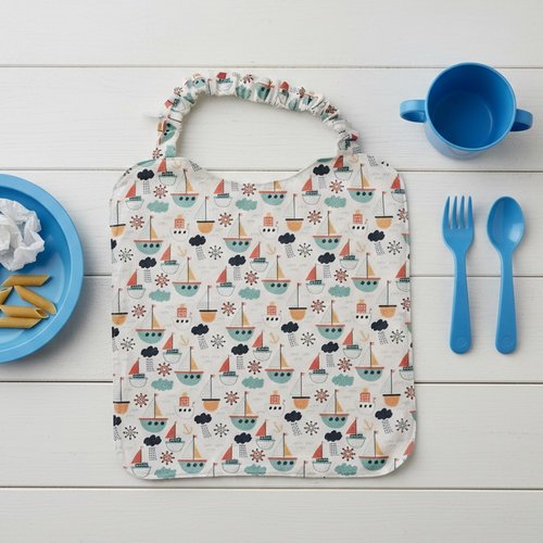 Serviette de cantine élastique motif bateaux