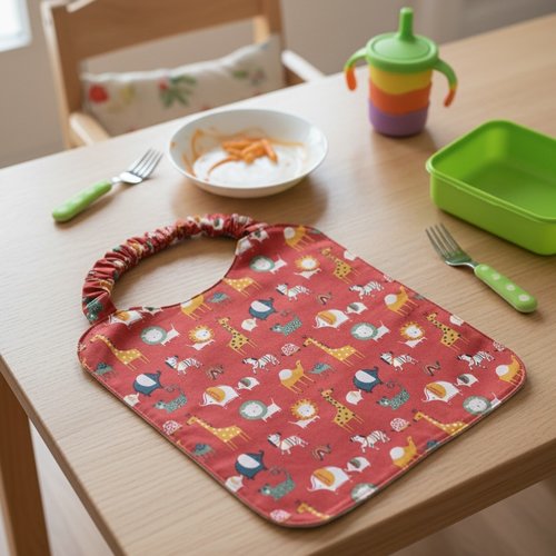 Serviette de cantine élastique motif animaux