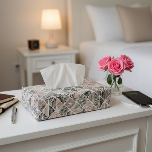 Housse pour boite à mouchoirs coton imprimé