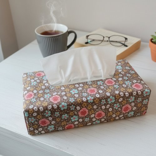 Housse pour boite à mouchoirs coton imprimé