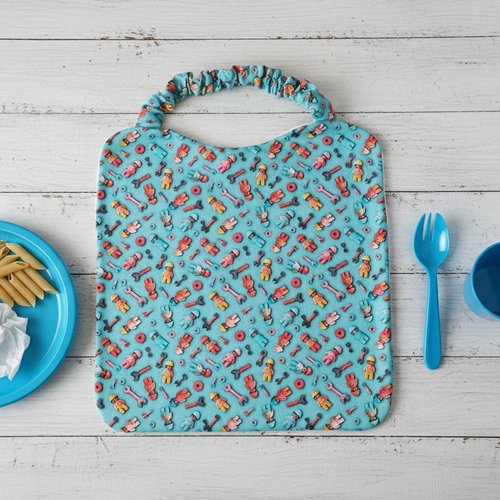 Serviette de cantine élastique coton imprimé effet 3d