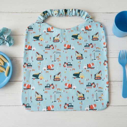 Serviette de cantine élastique motifs engins de chantier