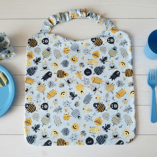 Serviette de cantine élastique motifs insectes