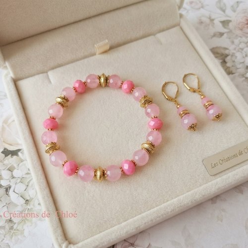Parure bracelet et boucles d'oreilles assorties