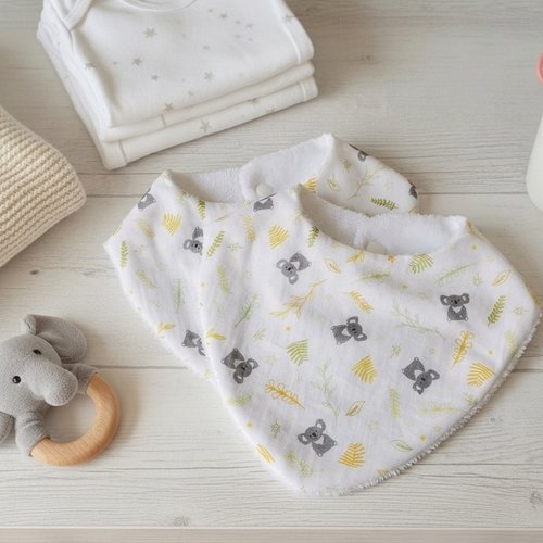 Lot de 2 bavoirs naissance coton et éponge bambou
