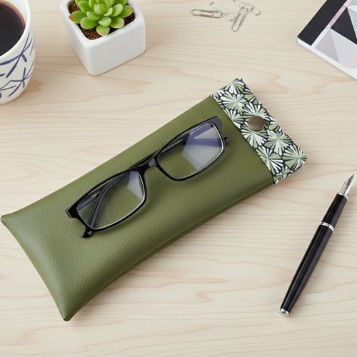 Etui à lunette en simili cuir et tissus coton imprimé