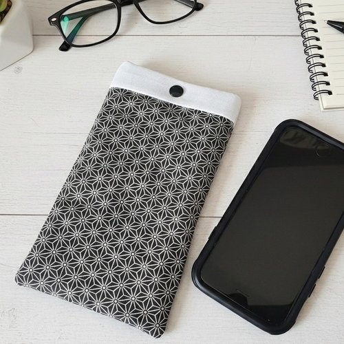 Housse/étui rembourré téléphone portable noir et blanc