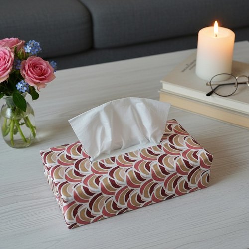 Housse pour boite à mouchoirs coton imprimé