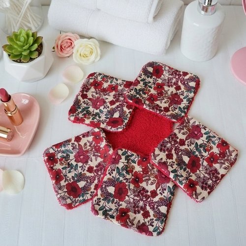 Boite de 8 lingettes démaquillantes coton imprimé et éponge
