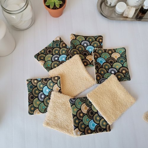 Boite de 8 lingettes démaquillantes coton et éponge jaune