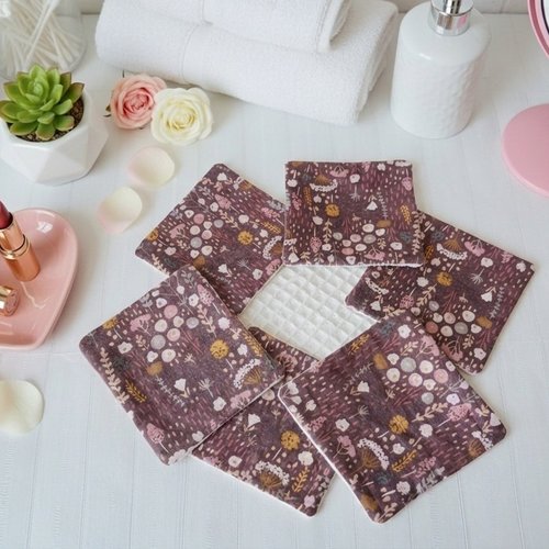 Boite de 10 lingettes démaquillantes coton et nid d'abeilles