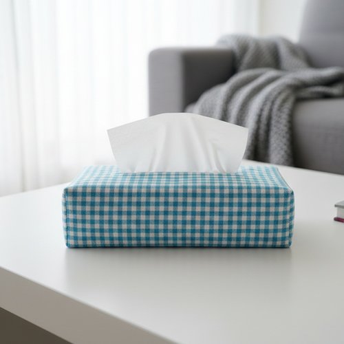 Housse pour boite à mouchoirs coton imprimé vichy