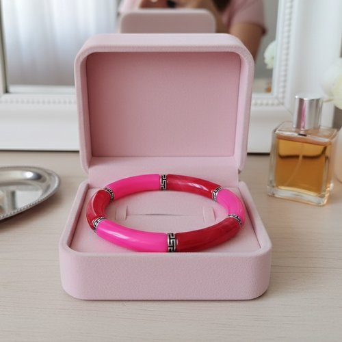 Bracelet perles tube incurvées