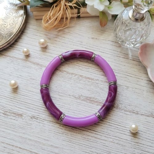 Bracelet perles tube incurvées