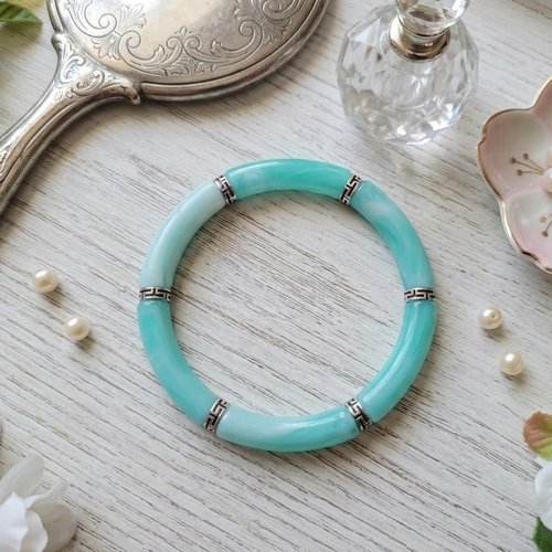 Bracelet perles tube incurvées