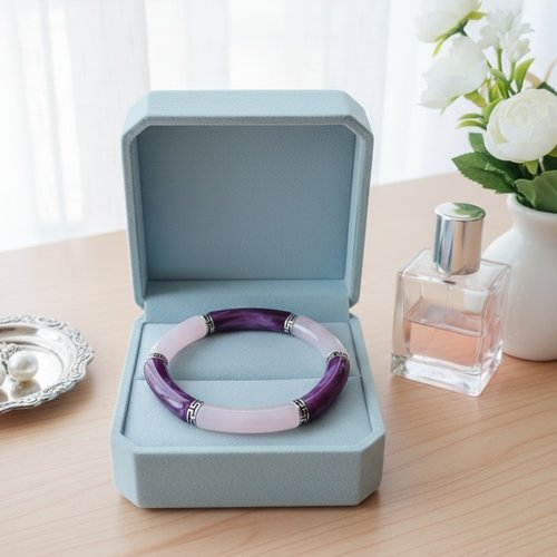 Bracelet perles tube incurvées