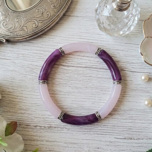 Bracelet perles tube incurvées