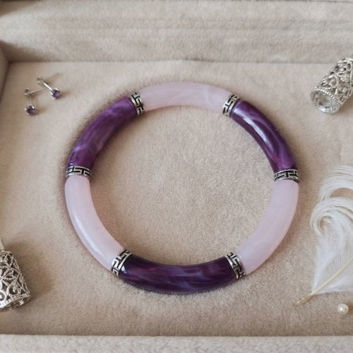 Bracelet perles tube incurvées