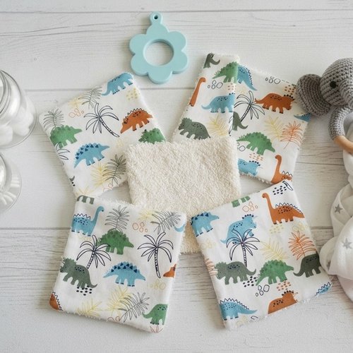 Boite de 7 lingettes lavables pour bébé coton et éponge