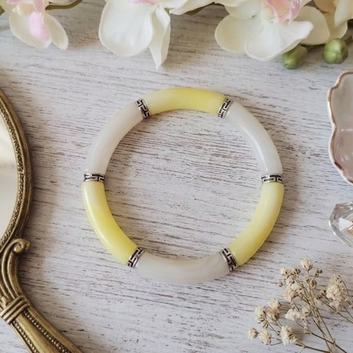 Bracelet perles tube incurvées