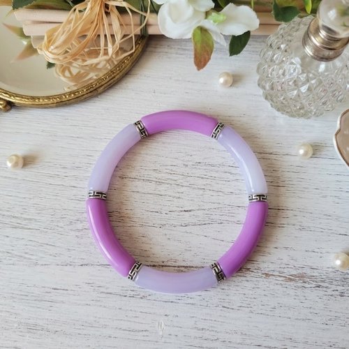 Bracelet perles tube incurvées