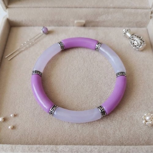 Bracelet perles tube incurvées