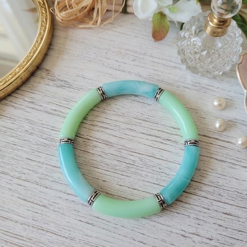 Bracelet perles tube incurvées