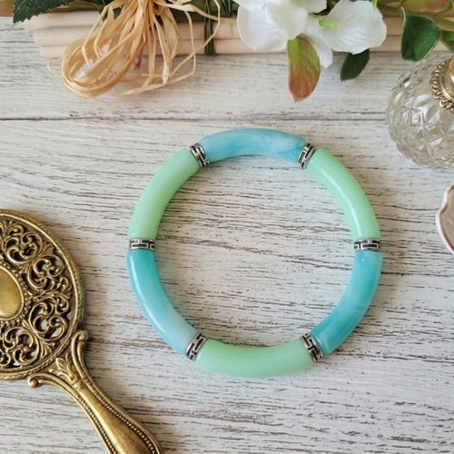 Bracelet perles tube incurvées