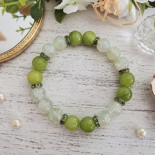 Bracelet perles jade vertes