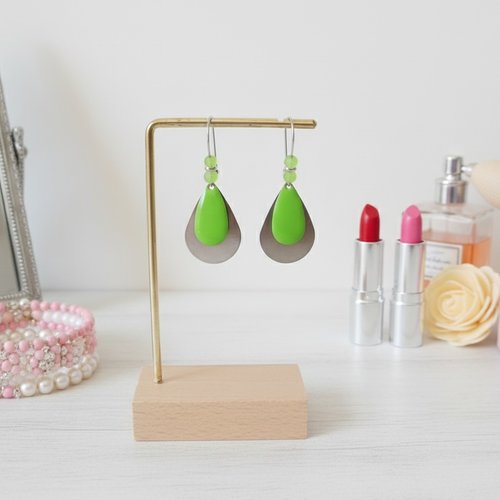 Boucles d'oreilles acier inoxydable et pendentifs goutte