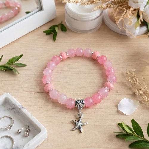 Bracelet fil élastique perles en verre