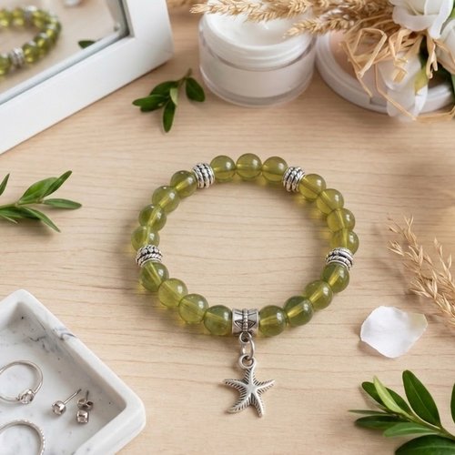 Bracelet fil élastique perles en verre