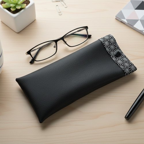 Etui à lunette en simili cuir et tissus coton imprimé