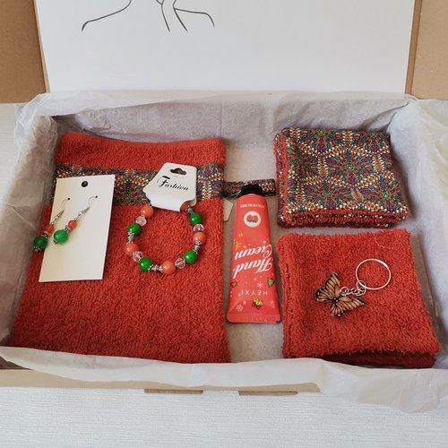 Coffret toilette cadeaux femme couleur rouille