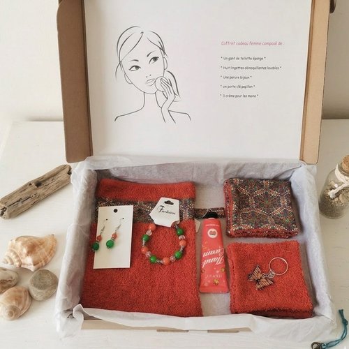 Coffret toilette cadeaux femme couleur rouille