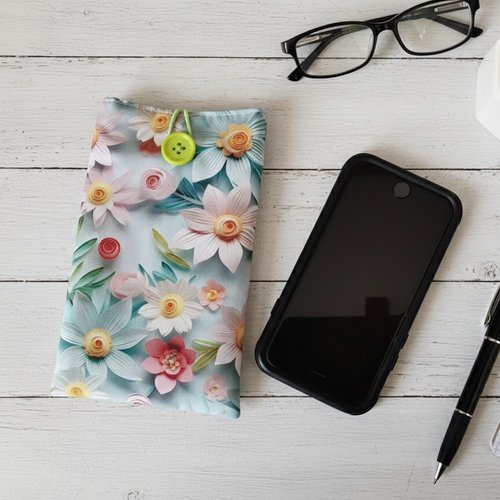 Housse/étui rembourré téléphone portable tissu effet 3d