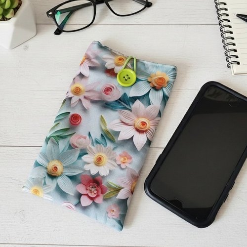 Housse/étui rembourré téléphone portable tissu effet 3d