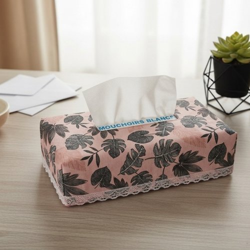Housse pour boite à mouchoirs saumon