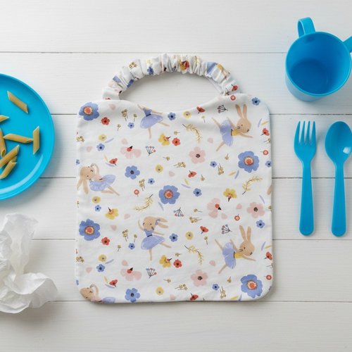Serviette de cantine élastique motifs lapins danseuses