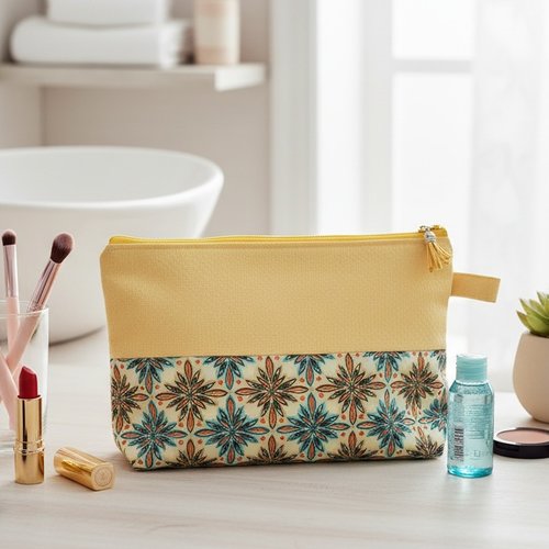 Trousse de toilette femme couleur jaune