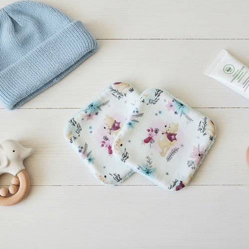 Lot de 8 lingettes lavables pour bébé coton et éponge bambou