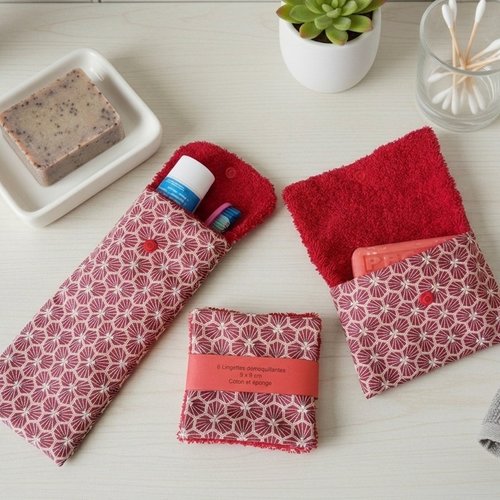 Ensemble étui brosse à dent, 6 lingettes et pochette savon