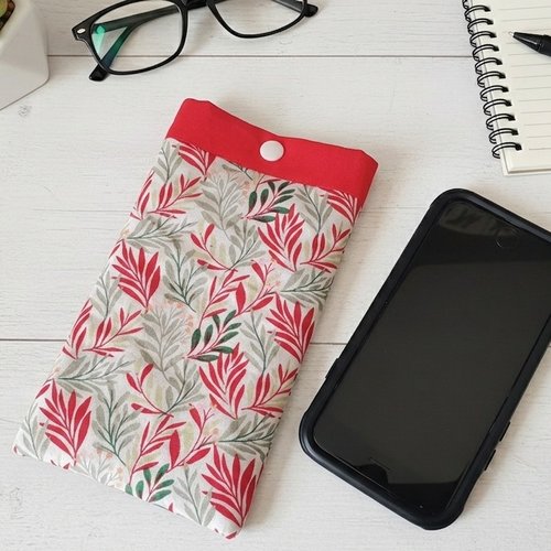 Housse/étui rembourré téléphone portable rouge et vert
